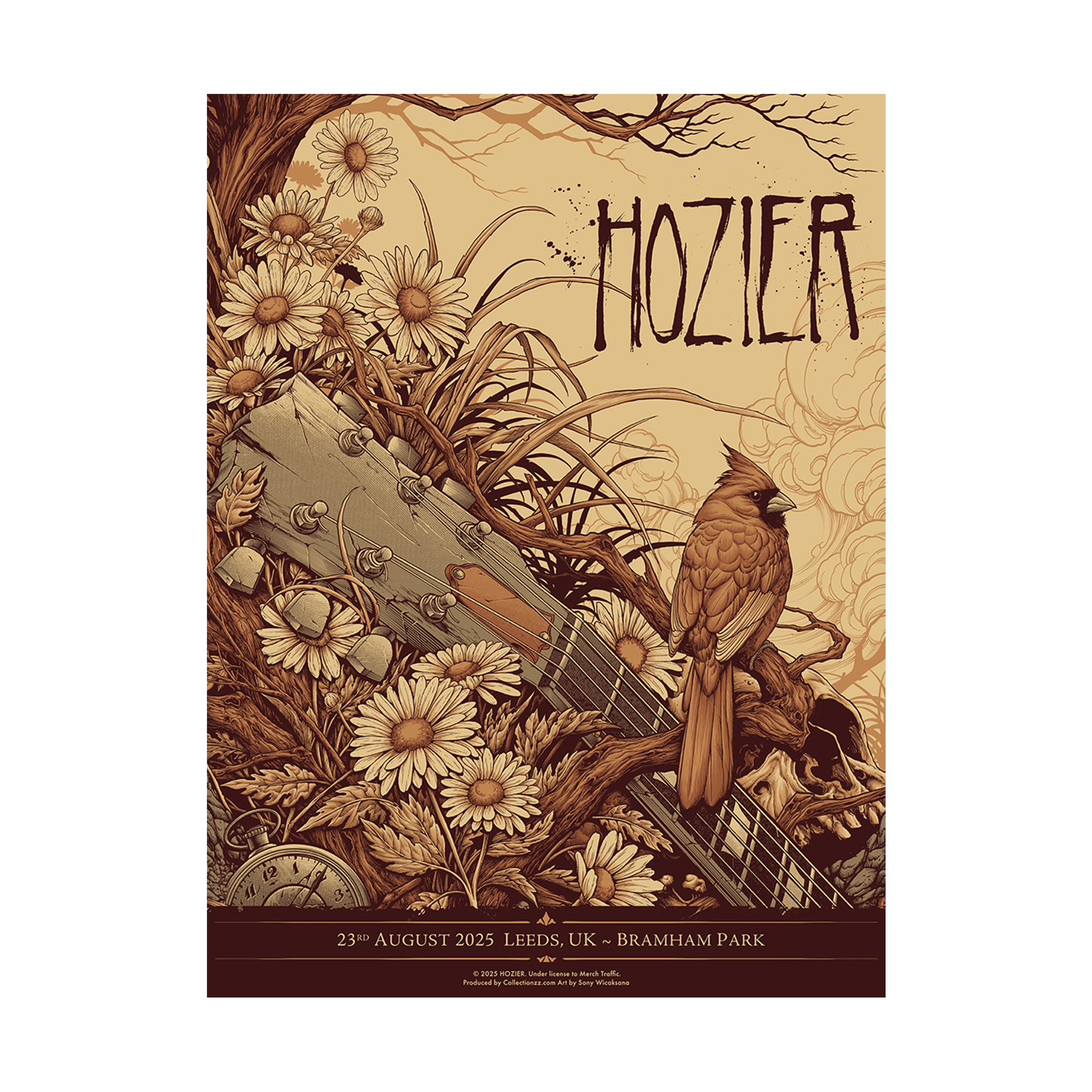 Unreal Unearth Tour 2025 Leeds Poster - Hozier
