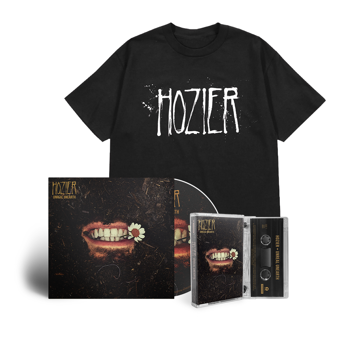 Unreal Unearth: CD, Cassette & Black Hozier Logo T-Shirt