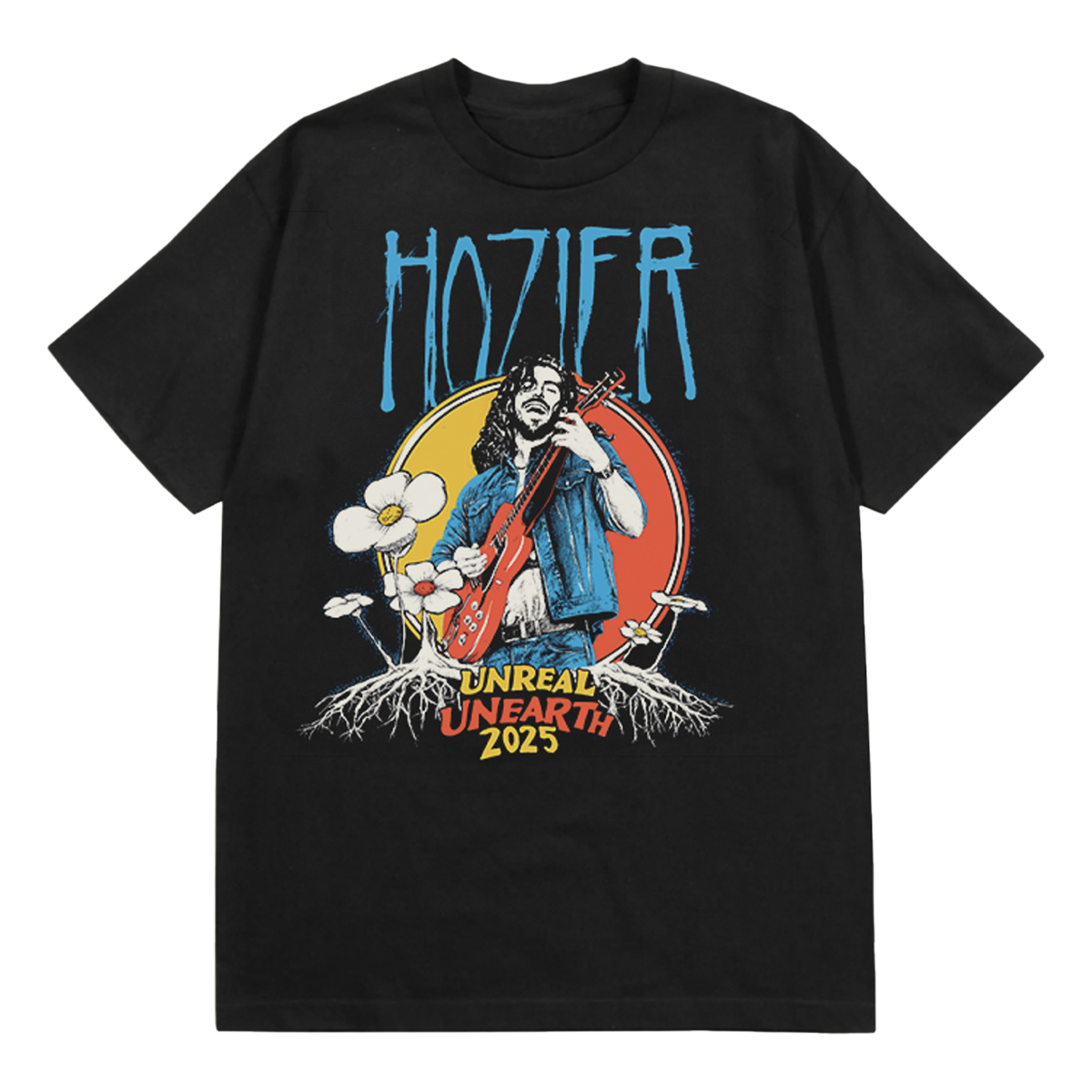 Hozier - Unreal Unearth 2025 Black Flower T-Shirt