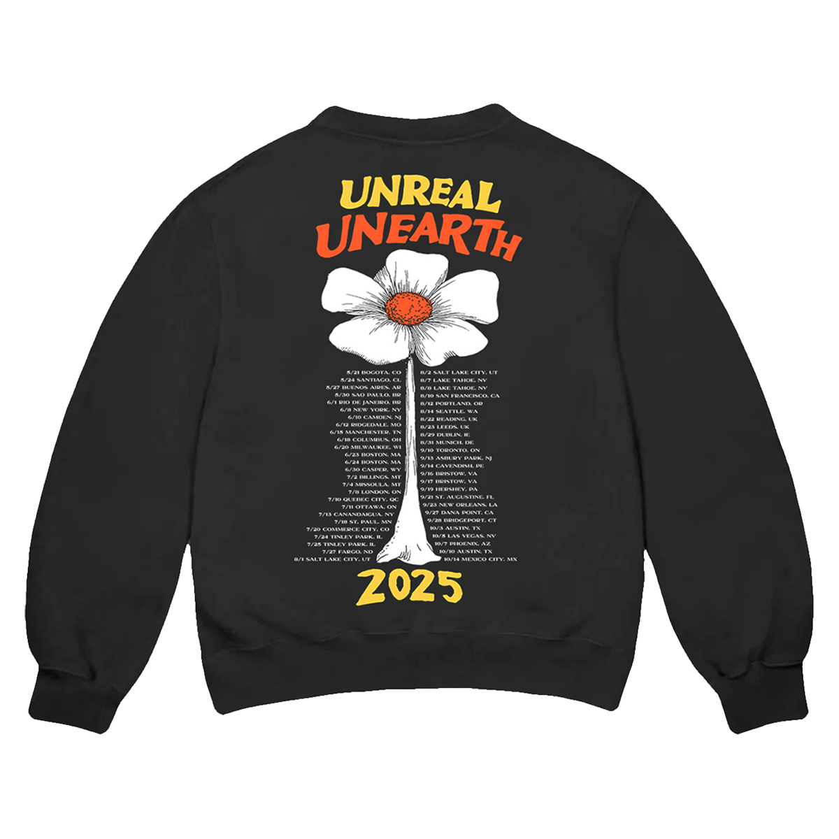 Hozier - Unreal Unearth 2025 Black Flower Sweatshirt