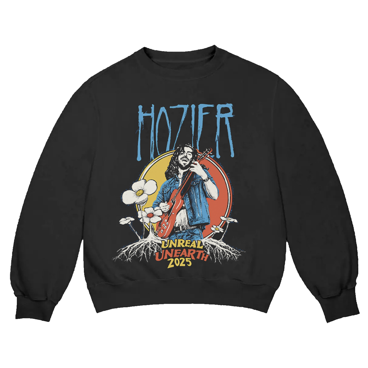 Hozier - Unreal Unearth 2025 Black Flower Sweatshirt