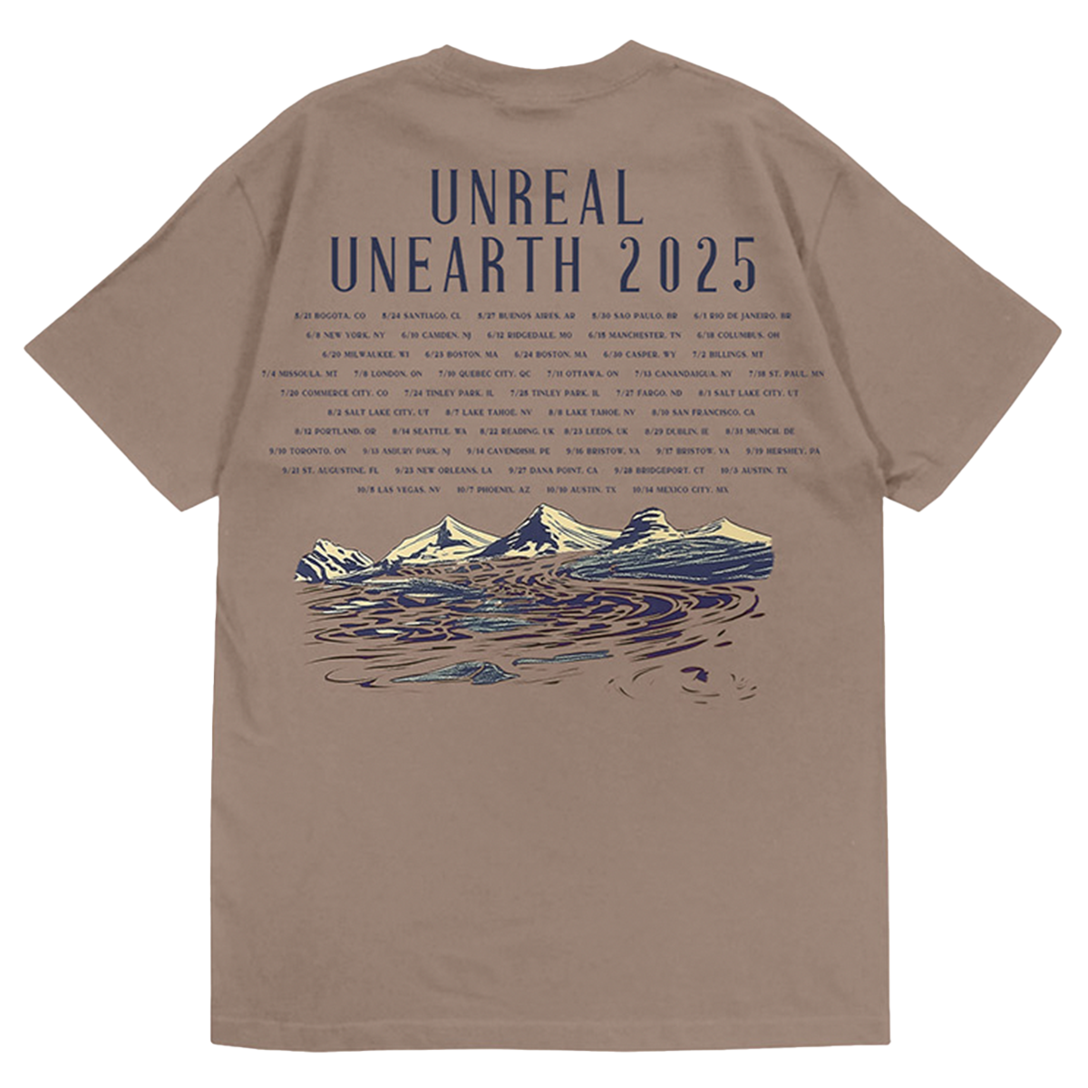 Hozier - Unreal Unearth Tour 2025 Brown Guitar T-Shirt