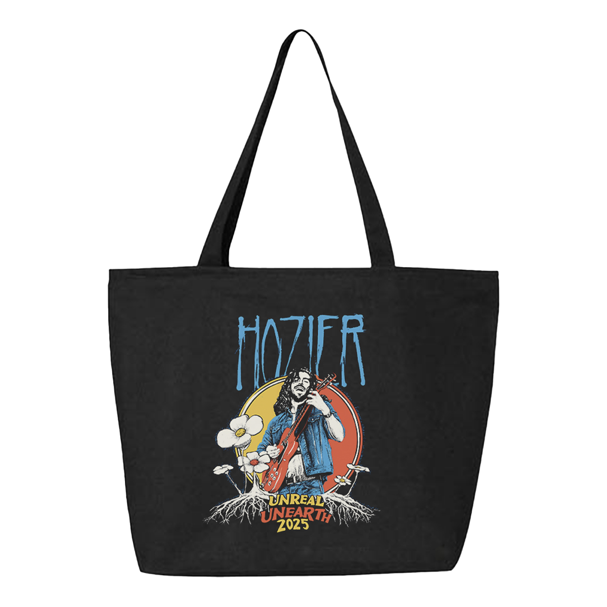 Hozier - Unreal Unearth 2025 Black Flower Tote Bag