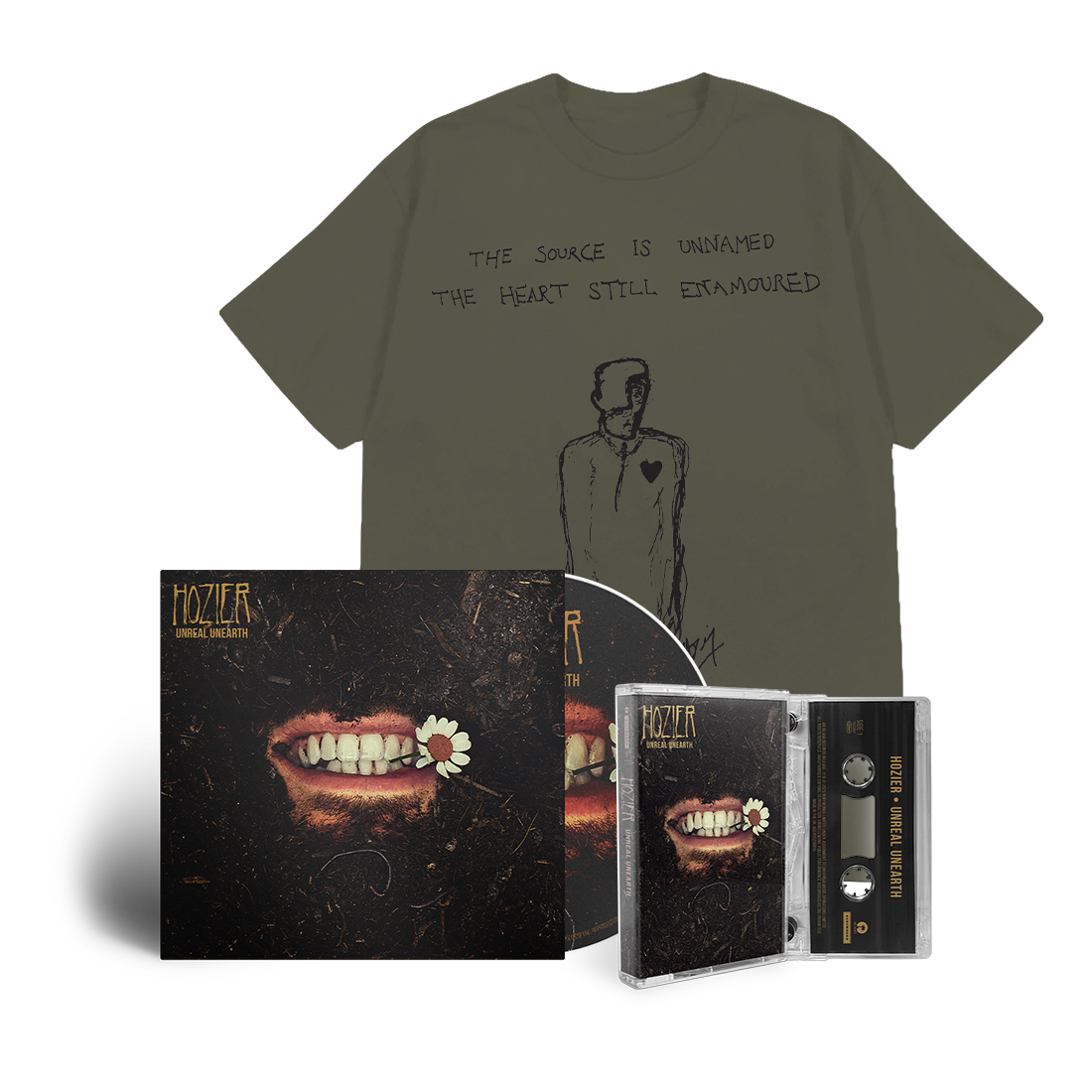 Unreal Unearth: CD, Cassette & Unknown Lyric T-Shirt